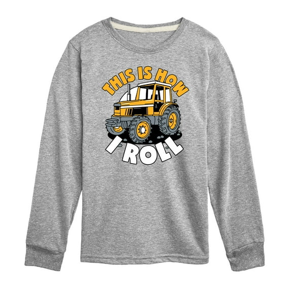 Instant Message - This Is How I Roll Tractor - Toddler & Youth Long Sleeve Graphic T-Shirt