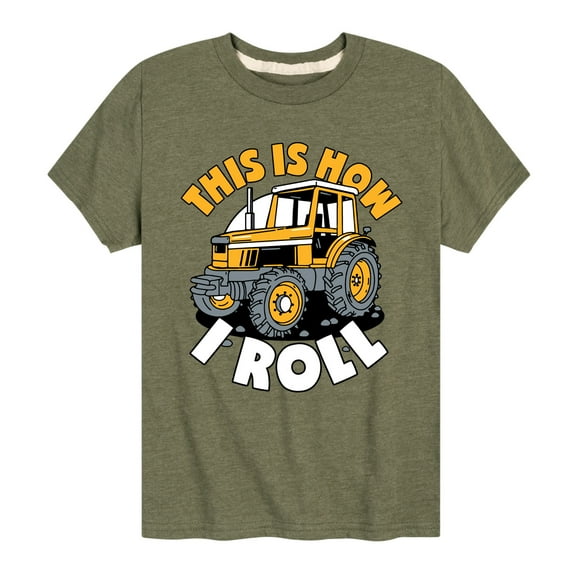 Instant Message - This Is How I Roll Tractor - Toddler & Youth Short Sleeve Graphic T-Shirt