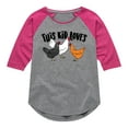 thumbnail image 1 of Instant Message - This Kid Loves Chickens - Toddler & Youth Girls Raglan Graphic T-Shirt, 1 of 6