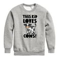 thumbnail image 1 of Instant Message - This Kid Loves Cows - Toddler & Youth Crewneck Fleece Sweatshirt, 1 of 6