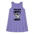 thumbnail image 1 of Instant Message - This Kid Loves Cows - Toddler & Youth Girls A-line Dress, 1 of 5