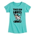 thumbnail image 1 of Instant Message - This Kid Loves Cows - Toddler & Youth Girls Short Sleeve Graphic T-Shirt, 1 of 6
