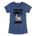 thumbnail image 1 of Instant Message - This Kid Loves Cows - Toddler & Youth Girls Short Sleeve Graphic T-Shirt, 1 of 6
