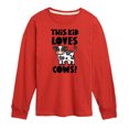 thumbnail image 1 of Instant Message - This Kid Loves Cows - Toddler & Youth Long Sleeve Graphic T-Shirt, 1 of 6