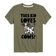 thumbnail image 1 of Instant Message - This Kid Loves Cows - Toddler & Youth Short Sleeve Graphic T-Shirt, 1 of 6