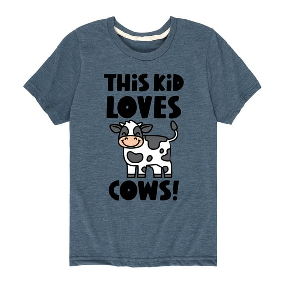 Instant Message - This Kid Loves Cows - Toddler & Youth Short Sleeve Graphic T-Shirt