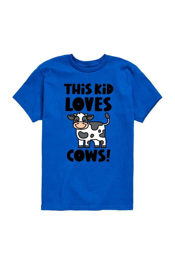 - This Kid Loves Cows - Toddler & Youth Short Sleeve Graphic T-Shirt