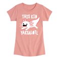 thumbnail image 1 of Instant Message - This Kid Yaksalotl - Toddler And Youth Girls Short Sleeve Graphic T-Shirt, 1 of 6