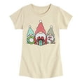 thumbnail image 1 of Instant Message - Three Christmas Gnomes - Youth Girls Short Sleeve T-shirt, 1 of 5