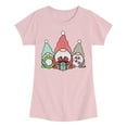 thumbnail image 1 of Instant Message - Three Christmas Gnomes - Youth Girls Short Sleeve T-shirt, 1 of 5