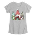 thumbnail image 1 of Instant Message - Three Christmas Gnomes - Youth Girls Short Sleeve T-shirt, 1 of 4