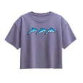 thumbnail image 1 of Instant Message - Three Dolphins Short Sleeve Boxy Graphic T-Shirt, 1 of 5