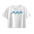 thumbnail image 1 of Instant Message - Three Dolphins Short Sleeve Boxy Graphic T-Shirt, 1 of 5