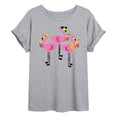 thumbnail image 1 of Instant Message - Three Flamingos Drinking - Women's Oversized Graphic T-Shirt, 1 of 5