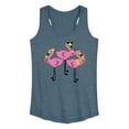 thumbnail image 1 of Instant Message - Three Flamingos Drinking - Women's Racerback Tank Top, 1 of 6