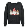 thumbnail image 1 of Instant Message - Three Gnomes - Women's French Terry Long Sleeve Pullover, 1 of 5