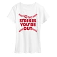 thumbnail image 1 of Instant Message - Three Strikes You're Out Short Sleeve Graphic T-Shirt, 1 of 5