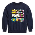 thumbnail image 1 of Instant Message - Throwback Pattern Grid - Toddler & Youth Crewneck Fleece Sweatshirt, 1 of 6