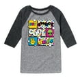thumbnail image 1 of Instant Message - Throwback Pattern Grid - Toddler & Youth Raglan Graphic T-Shirt, 1 of 5