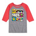 thumbnail image 1 of Instant Message - Throwback Pattern Grid - Toddler & Youth Raglan Graphic T-Shirt, 1 of 7