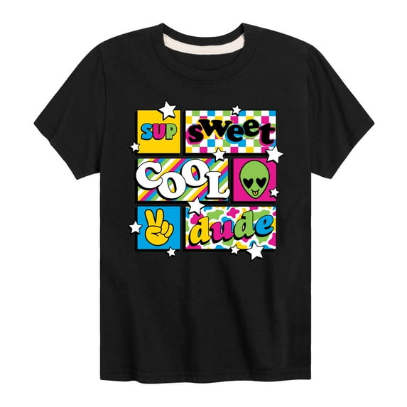 Instant Message - Throwback Pattern Grid - Toddler & Youth Short Sleeve Graphic T-Shirt