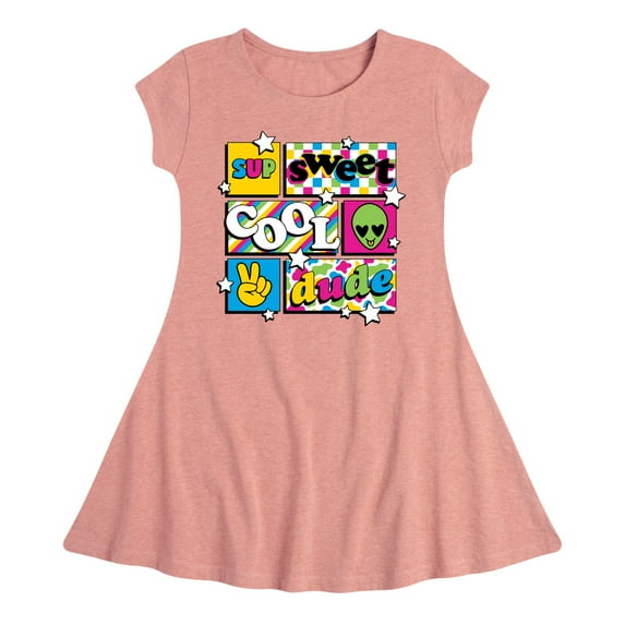 Instant Message - Throwback Pattern - Toddler & Youth Girls Fit & Flare Dress