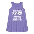 thumbnail image 1 of Instant Message - Throwing Sass Around Like It's Confetti - Toddler and Youth Girl's A-line Dress, 1 of 5