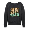 thumbnail image 1 of Instant Message - Tia Titi Tata Retro Stack  - Women's Lightweight French Terry Long Sleeve Shirt, 1 of 6