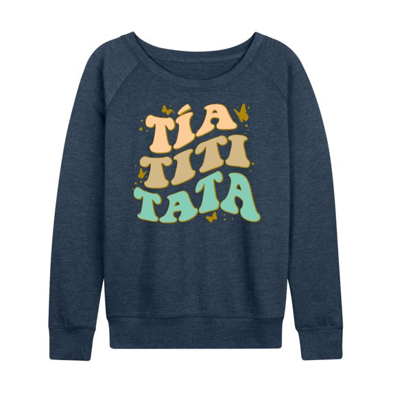 Instant Message - Tia Titi Tata Retro Stack - Women's Lightweight French Terry Long Sleeve Shirt