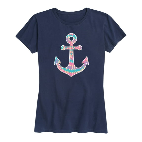 Instant Message - Tie Dye Anchor - Women's Short Sleeve Graphic T-Shirt
