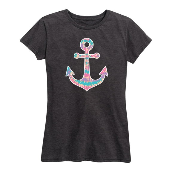 Instant Message - Tie Dye Anchor - Women's Short Sleeve Graphic T-Shirt