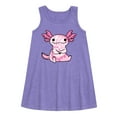 thumbnail image 1 of Instant Message - Tie Dye Axolotl - Toddler & Youth Girls A-line Dress, 1 of 1