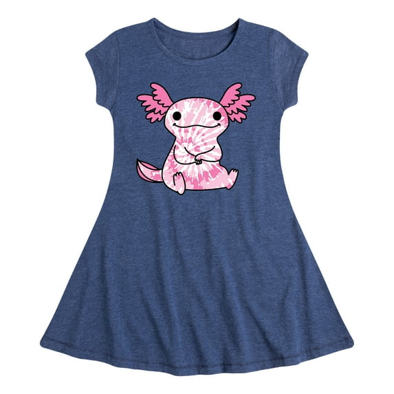Instant Message - Tie Dye Axolotl - Toddler & Youth Girls Fit & Flare Dress