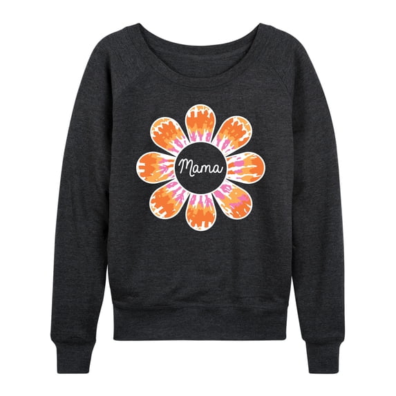 Instant Message - Tie Dye Flower Mama - Women's Lightweight French Terry Long Sleeve Shirt