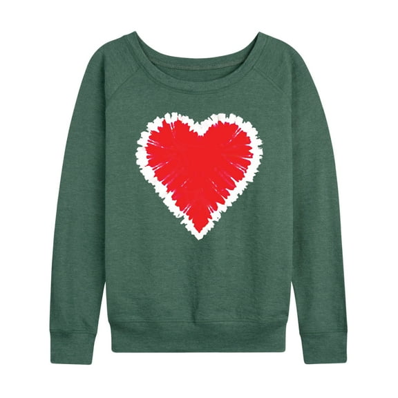 Instant Message - Tie Dye Heart - Women's Lightweight French Terry Long Sleeve Shirt
