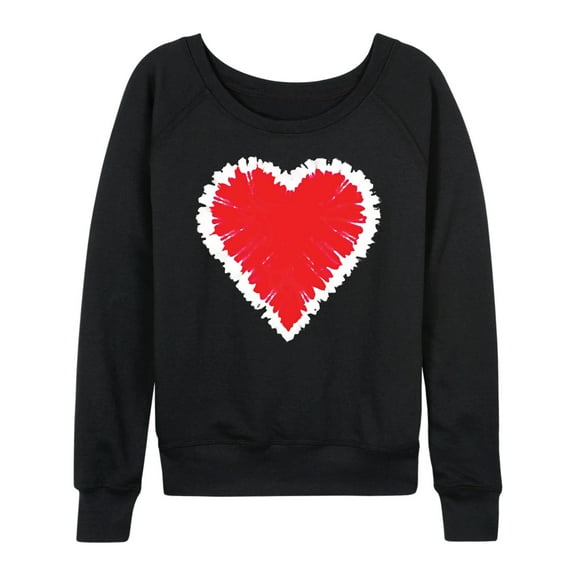 Instant Message - Tie Dye Heart - Women's Lightweight French Terry Long Sleeve Shirt