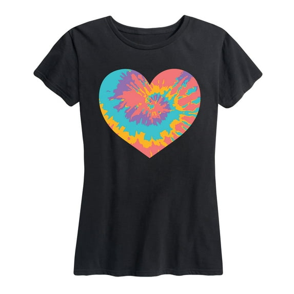 Instant Message - Tie Dye Heart - Women's Short Sleeve Graphic T-Shirt
