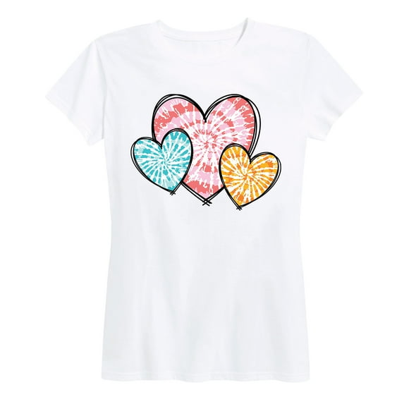 Instant Message - Tie Dye Hearts - Women's Short Sleeve Graphic T-Shirt