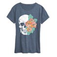 thumbnail image 1 of Instant Message - Tie Dye Hibiscus Skull Short Sleeve Graphic T-Shirt, 1 of 5