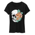 thumbnail image 1 of Instant Message - Tie Dye Hibiscus Skull - Women's Short Sleeve Graphic T-Shirt, 1 of 5