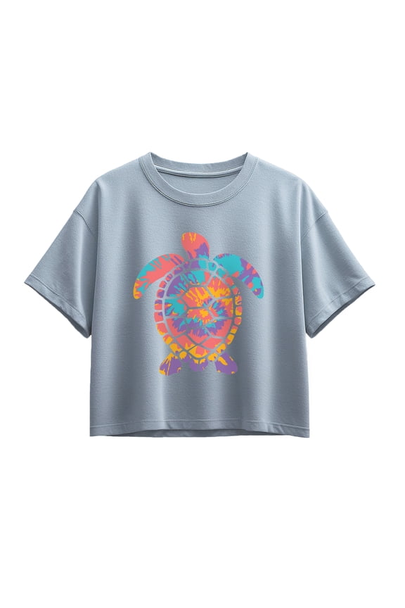 - Tie Dye Turtle - Youth Girls Boxy T-Shirt