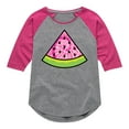 thumbnail image 1 of Instant Message - Tie Dye Watermelon - Toddler & Youth Girls Raglan Graphic T-Shirt, 1 of 6