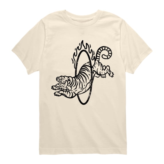 Instant Message - Tiger Hoop Black Short Sleeve Graphic T-Shirt