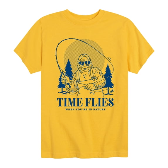 Instant Message - Time Flies Sasquatch - Youth Short Sleeve Graphic T-Shirt