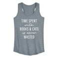 thumbnail image 1 of Instant Message - Time Spent With Books Cats - Women's Racerback Tank Top, 1 of 6