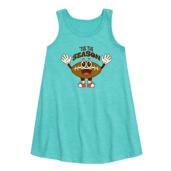 Instant Message - Tis The Season Football - Toddler & Youth Girls A-line Dress