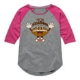 thumbnail image 1 of Instant Message - Tis The Season Football - Toddler & Youth Girls Raglan Graphic T-Shirt, 1 of 6