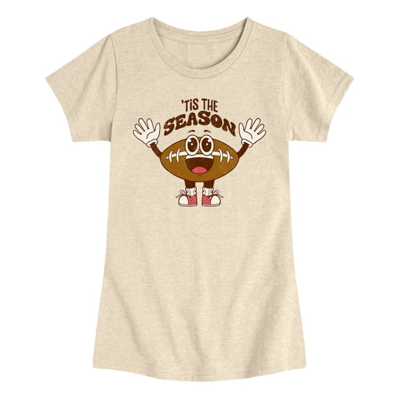 Instant Message - 'Tis the Season Football - Youth Girls Fitted Short Sleeve T-Shirt