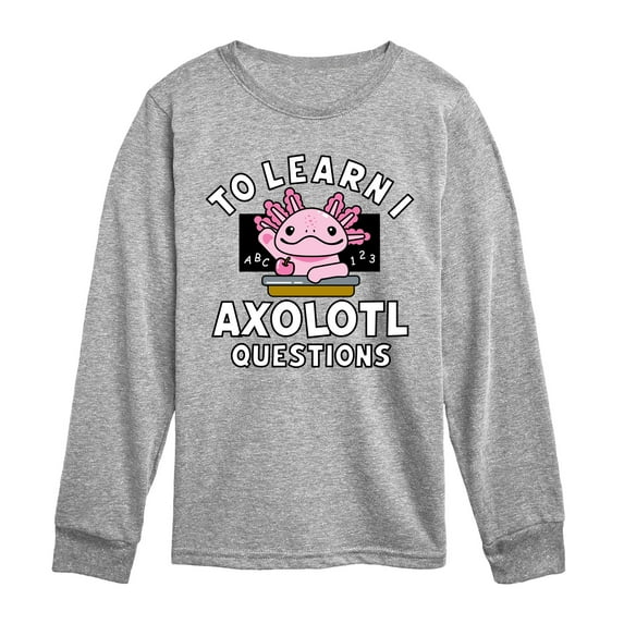 Instant Message - To Learn I Axolotl Questions - Youth Long Sleeve Graphic T-Shirt