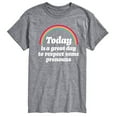 thumbnail image 1 of Instant Message - Today Great Day Pronouns - LGBT Pride Ally - Men's Short Sleeve Graphic T-Shirt, 1 of 6